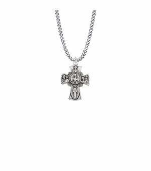 1-1/16 Inch Brass with Silver Finish Five Way Medal
