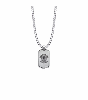 1-1/16 Inch Sterling Silver U.S. Air Force Dog Tag with St. Michael on Back (Not Available - License Pending)
