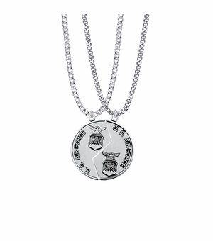 1-1/4 Inch Round Sterling Silver Air Force Mizpah Medal with Genesis 31:48-50 Verse on Back (Not Available - License Pending)