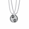 1-1/4 Inch Round Sterling Silver Fire Fighter Mizpah Medal with Genesis 31:48-50 Verse on Back