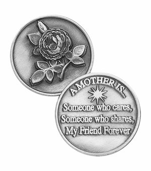 1-1/4 x 1-1/4 Inch Round Fine Pewter Mother Inspirational Pocket Token