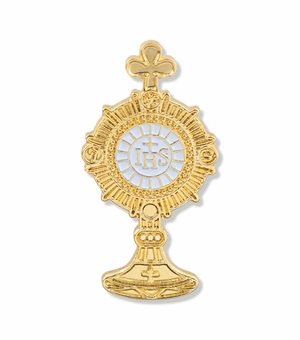 1-1/4 x 1/2 Inch Gold Enameled Monastery Chalice Lapel Pin
