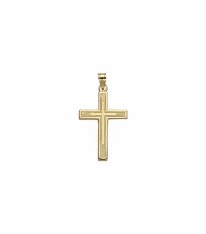 1-1/8 Inch 14KT Gold Lined Inner Cross Pendant