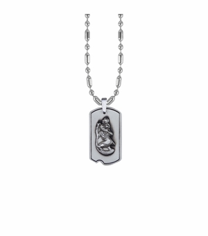 1-1/8 Inch Sterling Silver Dog Tag St. Christopher Medal, Patron Saint of Travelers