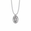 1-1/8 Inch Sterling Silver Oval St. Florian Medal, Patron Saint of Firefighters