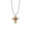 1-1/8 Inch Sterling Silver Two-Tone Enameled Five Way Medal