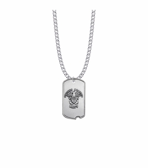 1-1/8 Inch Sterling Silver U.S. Navy Dog Tag with Cross and Philippians 4:13 on Back
