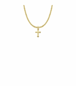 1/2 Inch 18KT Gold Filled Budded Cross Necklace