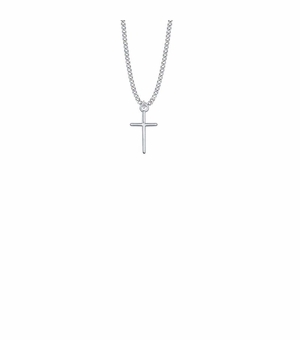 1/2 Inch Sterling Silver Baby Stick Cross Necklace