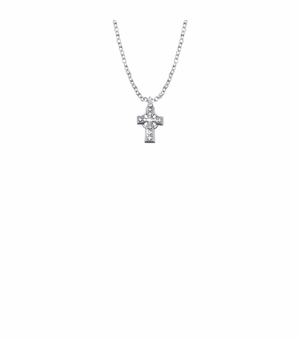 1/2 Inch Sterling Silver Celtic Cross Baby Necklace