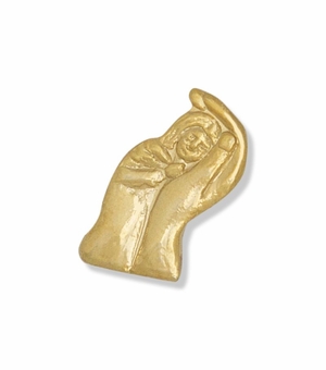 1/2 x 1/2 Inch Gold Child Hands Lapel Pin