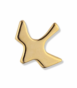 1/2 x 1/2 Inch Gold Descending Dove Lapel Pin