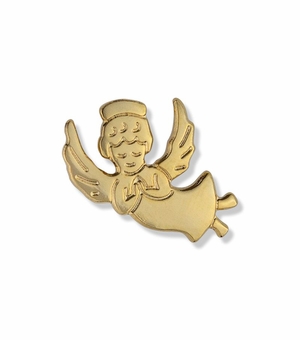 1/2 x 1/2 Inch Gold Engraved Angel Girl Lapel Pin