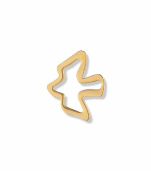 1/2 x 1/2 Inch Gold Outlined Descending Dove Lapel Pin