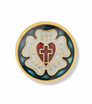 1/2 x 1/2 Inch Round Lutheran Shield Lapel Pin