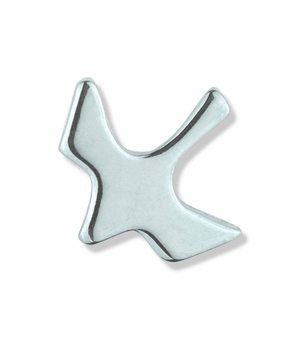 1/2 x 1/2 Inch Silver Descending Dove Lapel Pin