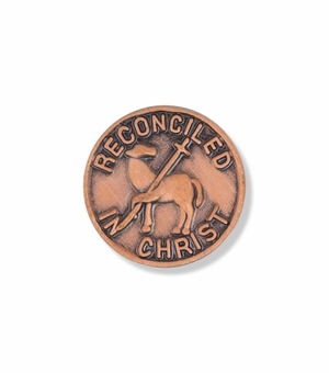 1/2 x 1/2 Round Antiqued Bronze Reconciliation Lapel pin
