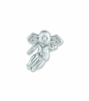 1/2 x 3/8 Inch Silver Angel on Shoulder Lapel Pin