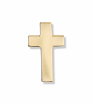 1/2 x 5/16 Inch Gold Cross Lapel Pin