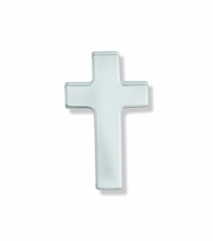 1/2 x 5/16 Inch Silver Cross Lapel Pin
