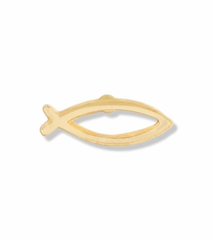 1/4 x 5/8 Inch Gold Fish Lapel Pin