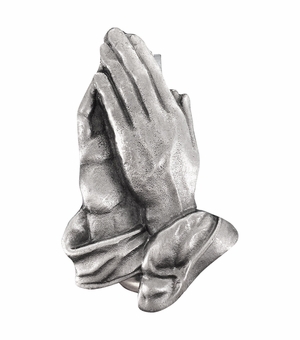 1-7/8 Inch Fine Pewter Serenity Praying Hands Auto Visor Clip