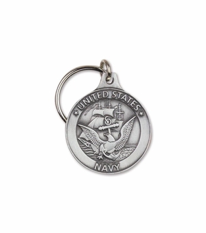 1-7/8 Inch Fine Pewter United States Navy Key Chain