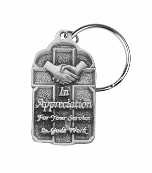 1-9/16 x 15/16 Inch Fine Pewter Appreciation of Gods Work Key Chain