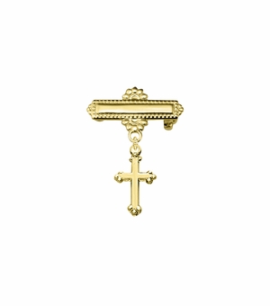 1 Inch 10KT Gold Filled Budded Cross Baby Bar Pin