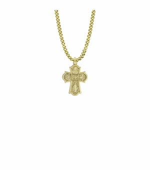 1 Inch Brass Gold Finish Five Way Medal