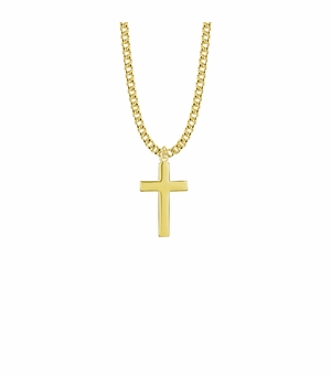 1 Inch Gold Plated Cross Necklace