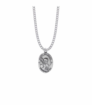 1 Inch Pewter Oval Saint Benedict Medal, Patron Saint of Monks, Kidney Disease, and School Children