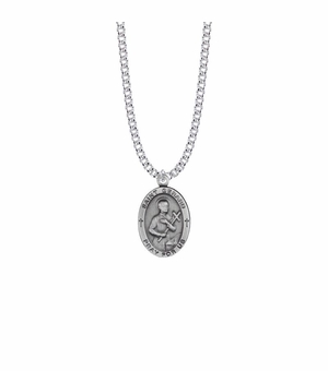 1 Inch Pewter Oval Saint Gerard Medal, Patron Saint of Expectant Mothers
