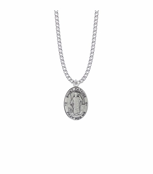 1 Inch Pewter Oval Saint Patrick Medal, Patron Saint of Ireland