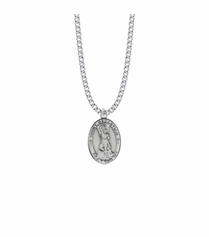 1 Inch Pewter Oval Saint Sebastian Medal, Patron Saint of Athletes