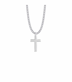 1 Inch Silver Plated Cross Necklace