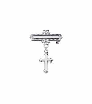 1 Inch Sterling Silver Budded Cross Baby Bar Pin