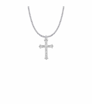 1 Inch Sterling Silver Budded Ends Cross Necklace