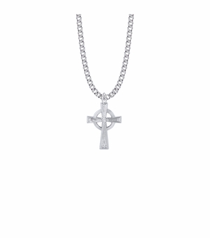 1 Inch Sterling Silver Celtic Cross Necklace