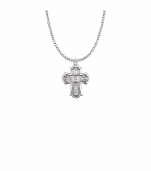 1 Inch Sterling Silver First Communion Four Way Medal