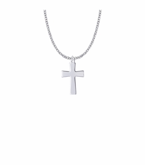 1 Inch Sterling Silver Flared Ends Cross Necklace