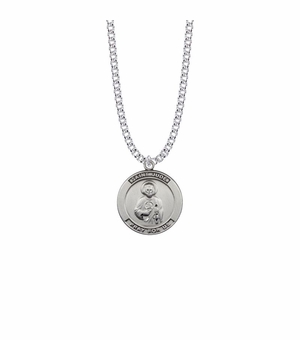 1 Inch Sterling Silver Large Round St. Jude Medal, Patron Saint Of Hopeless Causes
