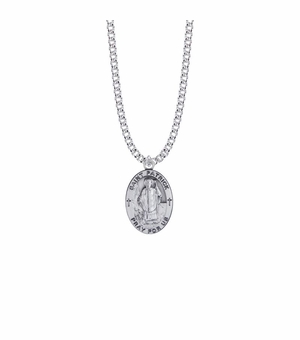 1 Inch Sterling Silver Oval St. Patrick Medal, Patron Saint of Ireland