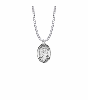 1 Inch Sterling Silver St. Jude Oval Medal, Patron Saint of Hopeless Causes