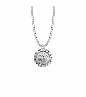 1 Inch Sterling Silver St. Luke Medal, Patron Saint of Doctors and Artists