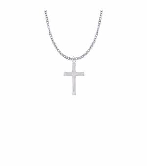 1 Inch Sterling Silver Woven Cross Necklace