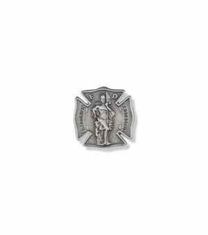 1 x 1 Inch Pewter Shield St. Florian, Patron Saint of Firefighters Pin
