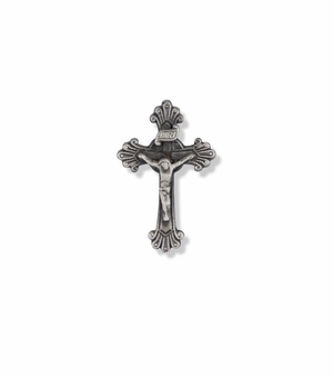 1 x 5/8 Inch Pewter Budded Ends Crucifix Pin
