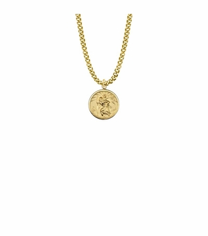 11/16 Inch 14KT Gold Plated Over Sterling Silver Round St. Christopher Sunburst Medal, Patron Saint of Travelers