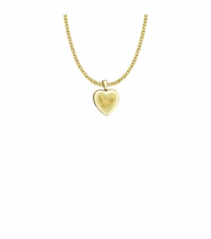 11/16 Inch 18KT Gold Plated Over Sterling Silver Engraved Dove and Heart Locket Necklace